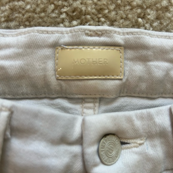 MOTHER Women's Distressed Skinny Jeans in Creamy/White - Picture 4 of 7